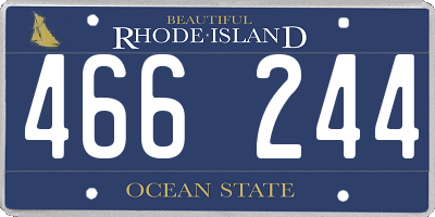 RI license plate 466244