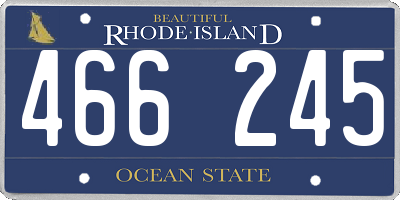 RI license plate 466245