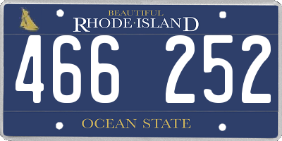 RI license plate 466252