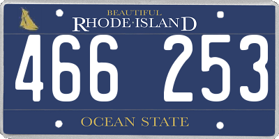 RI license plate 466253