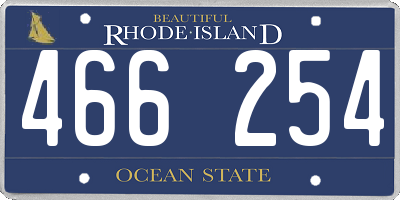 RI license plate 466254