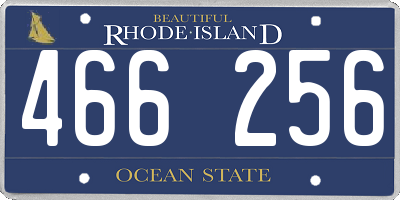 RI license plate 466256