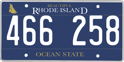 RI license plate 466258