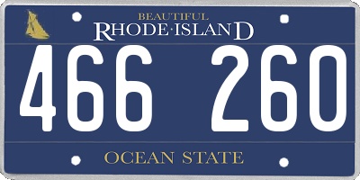 RI license plate 466260
