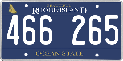 RI license plate 466265