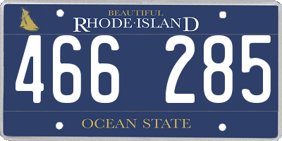 RI license plate 466285