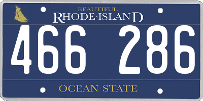 RI license plate 466286
