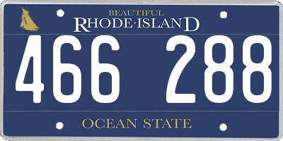 RI license plate 466288