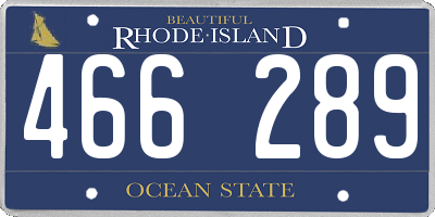 RI license plate 466289