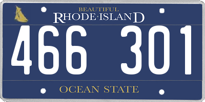 RI license plate 466301