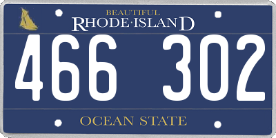 RI license plate 466302