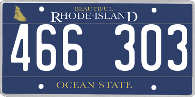 RI license plate 466303