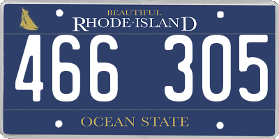 RI license plate 466305