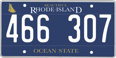 RI license plate 466307