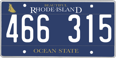 RI license plate 466315