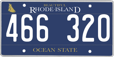 RI license plate 466320
