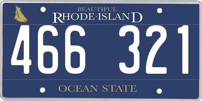 RI license plate 466321