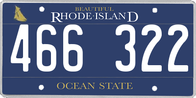 RI license plate 466322