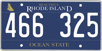 RI license plate 466325