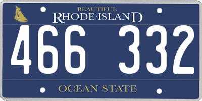RI license plate 466332