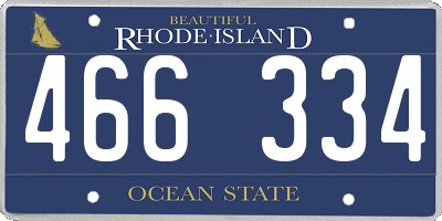 RI license plate 466334