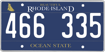 RI license plate 466335