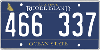 RI license plate 466337