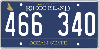 RI license plate 466340
