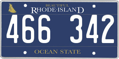 RI license plate 466342