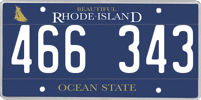 RI license plate 466343