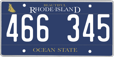 RI license plate 466345