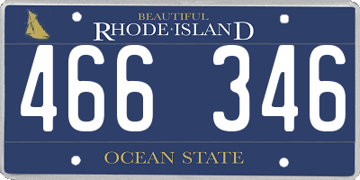 RI license plate 466346