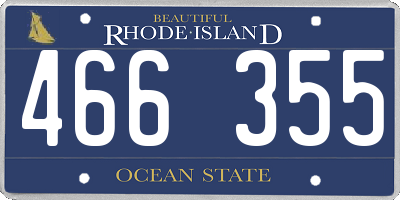 RI license plate 466355