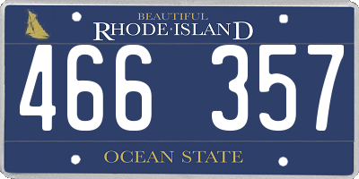 RI license plate 466357