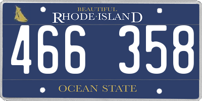 RI license plate 466358
