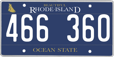 RI license plate 466360