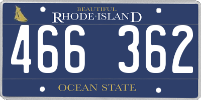 RI license plate 466362