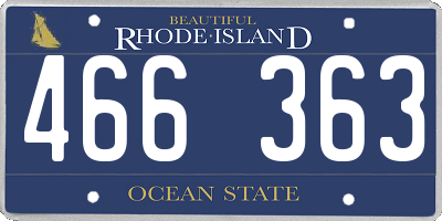 RI license plate 466363