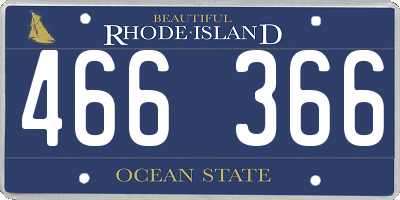 RI license plate 466366