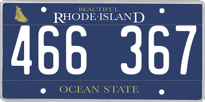 RI license plate 466367