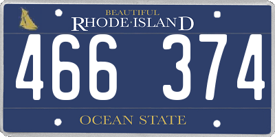 RI license plate 466374