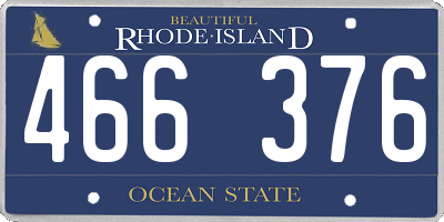 RI license plate 466376
