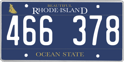 RI license plate 466378