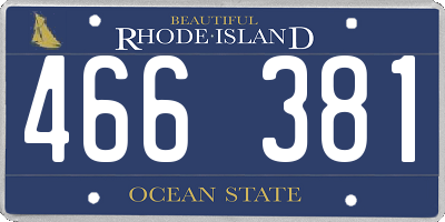 RI license plate 466381