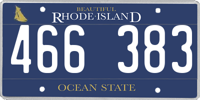 RI license plate 466383