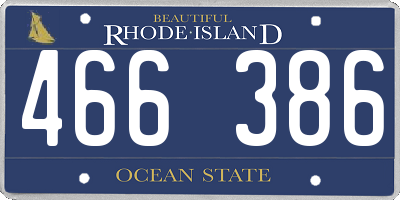 RI license plate 466386