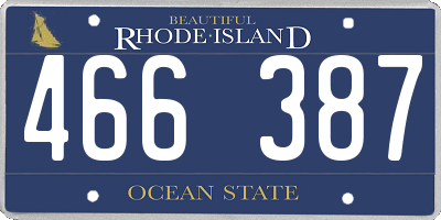 RI license plate 466387