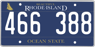 RI license plate 466388