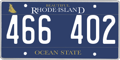 RI license plate 466402