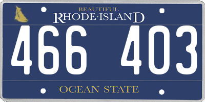 RI license plate 466403